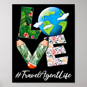 Poster Agente viagem Love World Earth Day Salve o planeta