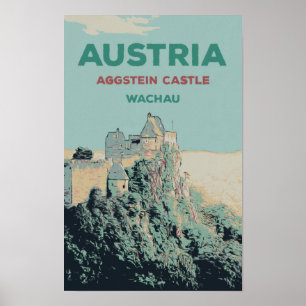 Poster Aggstein Castle Ruins, Wachau, Áustria