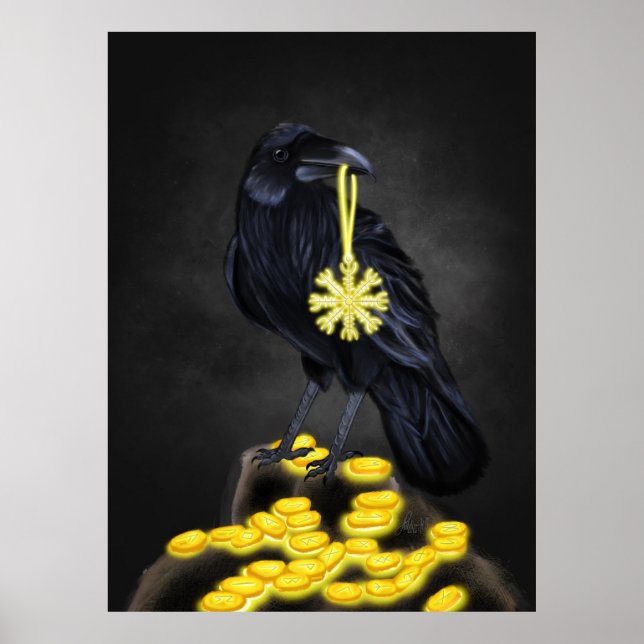 Poster "Agishjalmur Magic on Black Stone" (Frente)