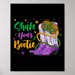 Poster Agite Sua Bota Mardi Gras Boot Girl Mulher