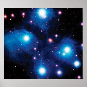 Póster Aglomerado de Estrelas Plêiades Messier 45 Foto Es