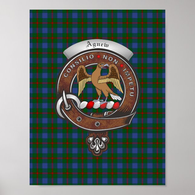 Poster Agnew Clan e Tartan 8.5x11 (Frente)