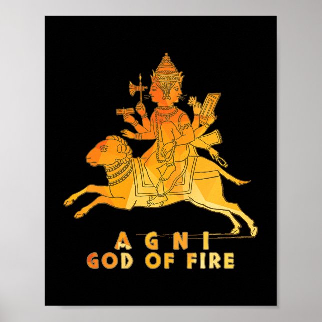 Poster Agni Hindu God of Fire India (Frente)