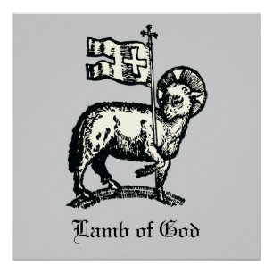 Póster Agnus Dei O Cordeiro Pascal de Deus Arte Refinada 