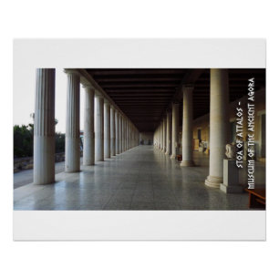 Póster Ágora Antiga de Atenas, Grécia. Stoa of Attalos