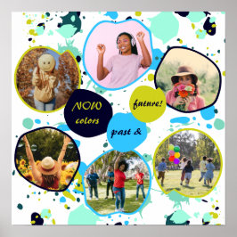 Poster Agora Cores Passados E Futuros! Splatter de pintur