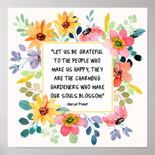 Poster Agradeçamos A Floral Das Pessoas (Frente)