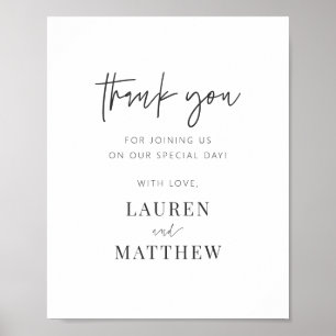 Poster Agradecimento de Casamento Moderno Simples Minimal