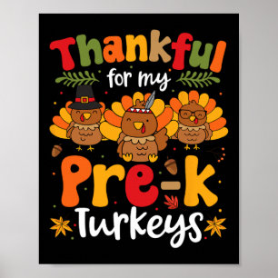 Poster Agradeço Ao Meu Professor De Ação De Graças Pré-K 