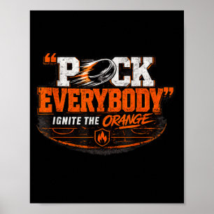 Poster Agressor de hóquei laranja 1
