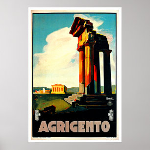 Poster Agrigento Sicília Viagem Art