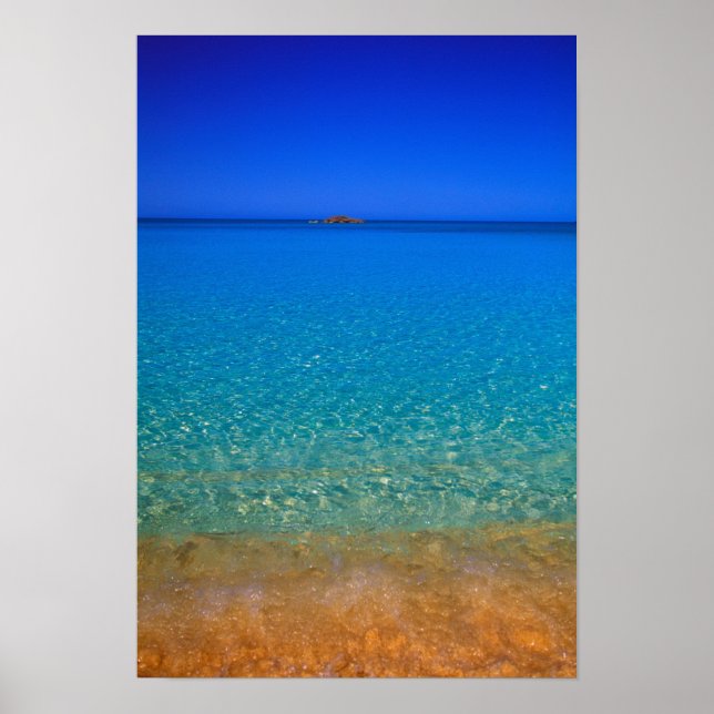 Poster Água azul, Ilhas Exuma, Bahamas. (Frente)