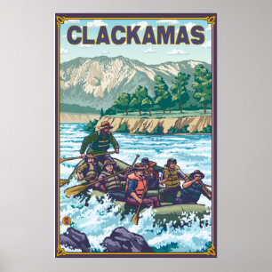 Poster Água branca que transporta - Clackamas, Oregon