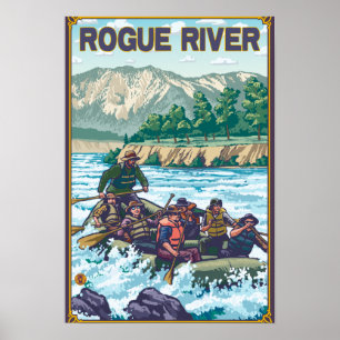 Póster Água branca que transporta - rio desonesto, Orego