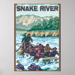 Poster Água branca que transporta - rio Snake, Idaho