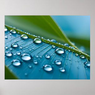 Poster Água cai nas folhas