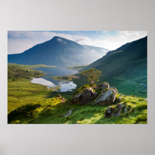Poster Água Caneta ano Parque Ole Wen Lake Idwal Snowdo