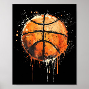 Poster Água Colorida de Hoop Colorida de Basquete, Trabal