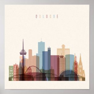 Poster Água de Colônia, skyline da cidade de Alemanha  