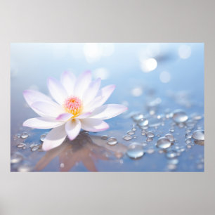 Poster Água Flor Quebra Natureza Serena Tranquil