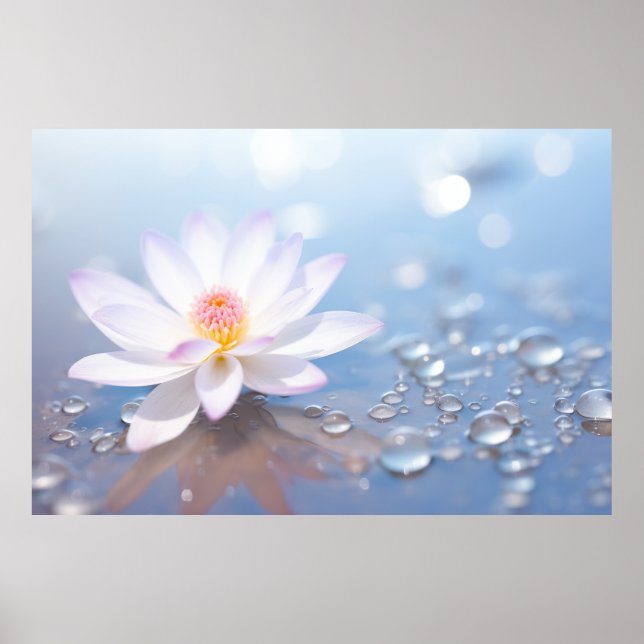 Poster Água Flor Quebra Natureza Serena Tranquil (Frente)