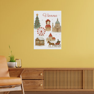 Poster Água-forte de Natal de Viena – Aconchegante
