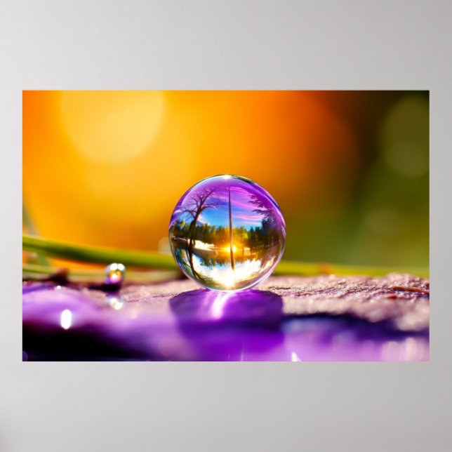 Poster Água Gota Dewdrop Natureza Serene Calm (Frente)