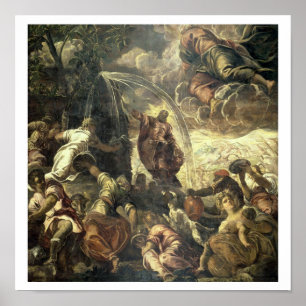 Póster Água impressionante da rocha, 1575 de Moses