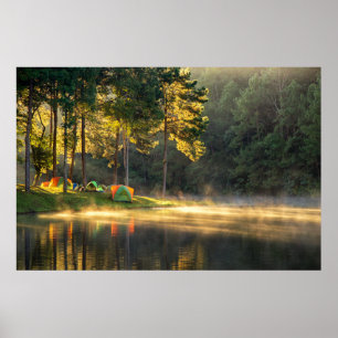 Poster Água Lago de Meahongson, Tailândia