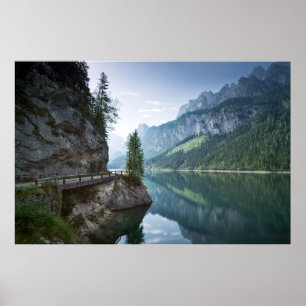 Poster Água   Lago Gosau Salzkammergut Áustria