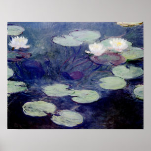 Póster Água-Lírios cor-de-rosa: 1897-99 por Monet