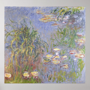 Poster Água-Lírios de Claude Monet , conjunto de grama