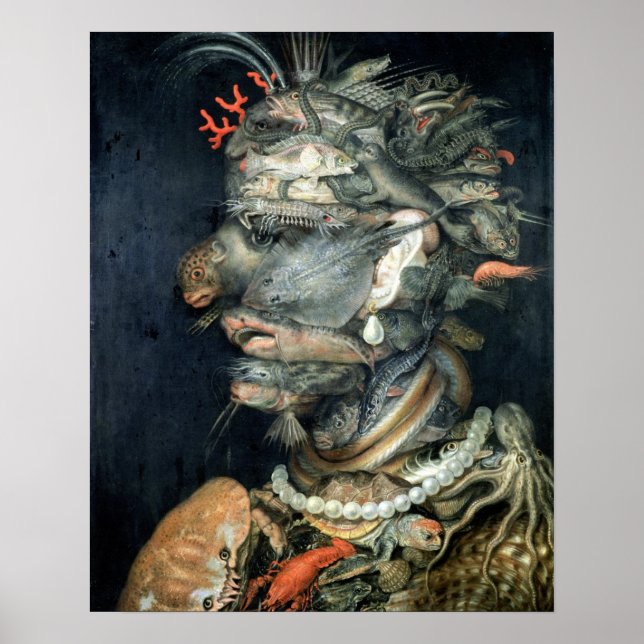 Poster Água (óleo na canvas), Arcimboldo, Giuseppe (Frente)