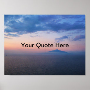 Poster Água personalizada da montanha do oceano das