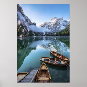 Poster Água   Pragser Wildsee Dolomites Itália