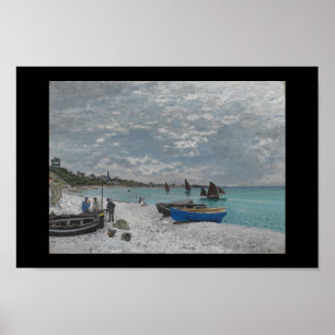 Póster Água velha dos barcos da pintura do vintage de