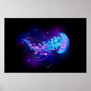 Poster Água-viva brilhante a cores