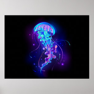 Poster Água-viva brilhante a cores