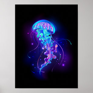Poster Água-viva brilhante a cores