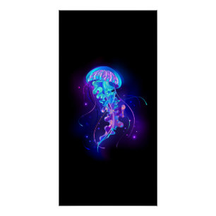 Póster Água-viva brilhante a cores