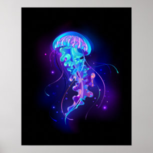 Poster Água-viva brilhante a cores