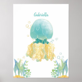 Poster Água-viva Capricho Subaquático Personalizável