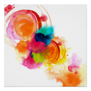 Póster Aguarela colorida abstrata