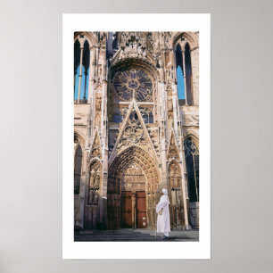 Póster Aguarela da catedral de Chartres da "peregrinaçã