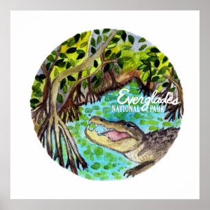 Poster Aguarela de Florida do parque nacional dos