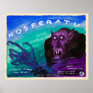 Poster Aguarela de Nosferatu do vintage