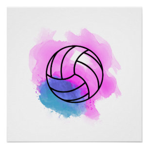 Póster Aguarela do voleibol