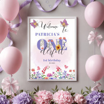 Aguarela Flor Silvestre Onederful Aniversário Bem-