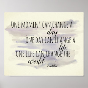 Poster aguarela inspirada do texto das citações de Budd