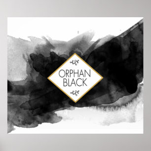 Póster Aguarela preta preta órfão
